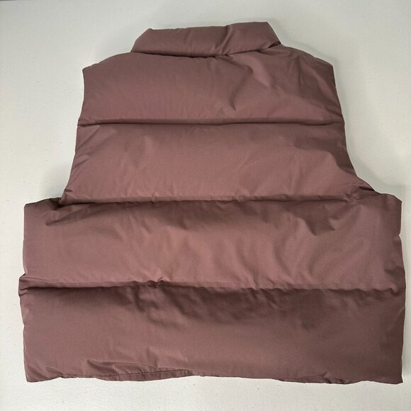 Nuuds Puffer Vest Size M Brown Down Filled Neutral Fall Full Zip Outdoor - Picture 2 of 8